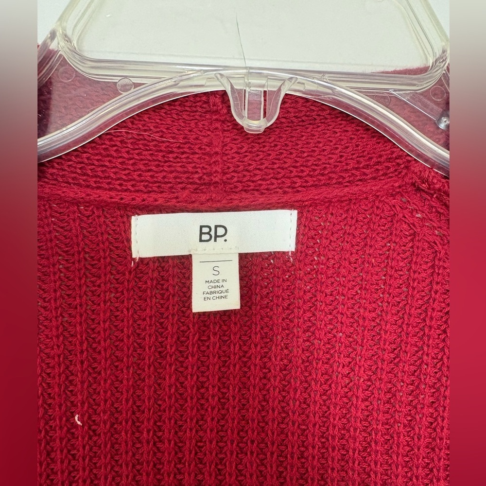 Nordstrom BP Knit Dark Red Burgundy Open Long Cardigan Sweater Small Cozy Soft - Picture 6 of 6